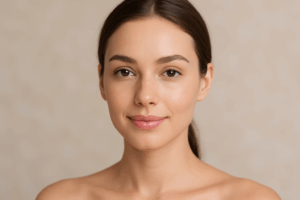 顔の肌にハリがあり、健やかな女性