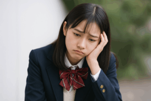 日本の学生が悩んでいる姿