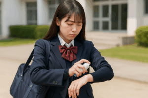 日焼けを気にする学生