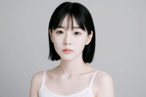 肌が白くて透明感のある女性